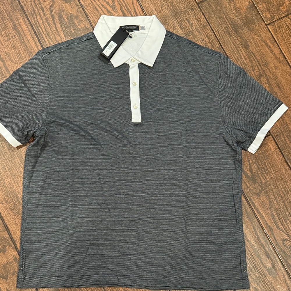 Banana Republic Dark Gray Polo with White Trim